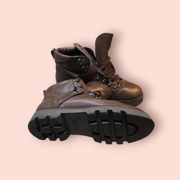 COACH -G1117 -TOMPKINS Hiker Shearling/ Trekking Boots - Dark Brown Size 8D mens - Picture 5 of 7